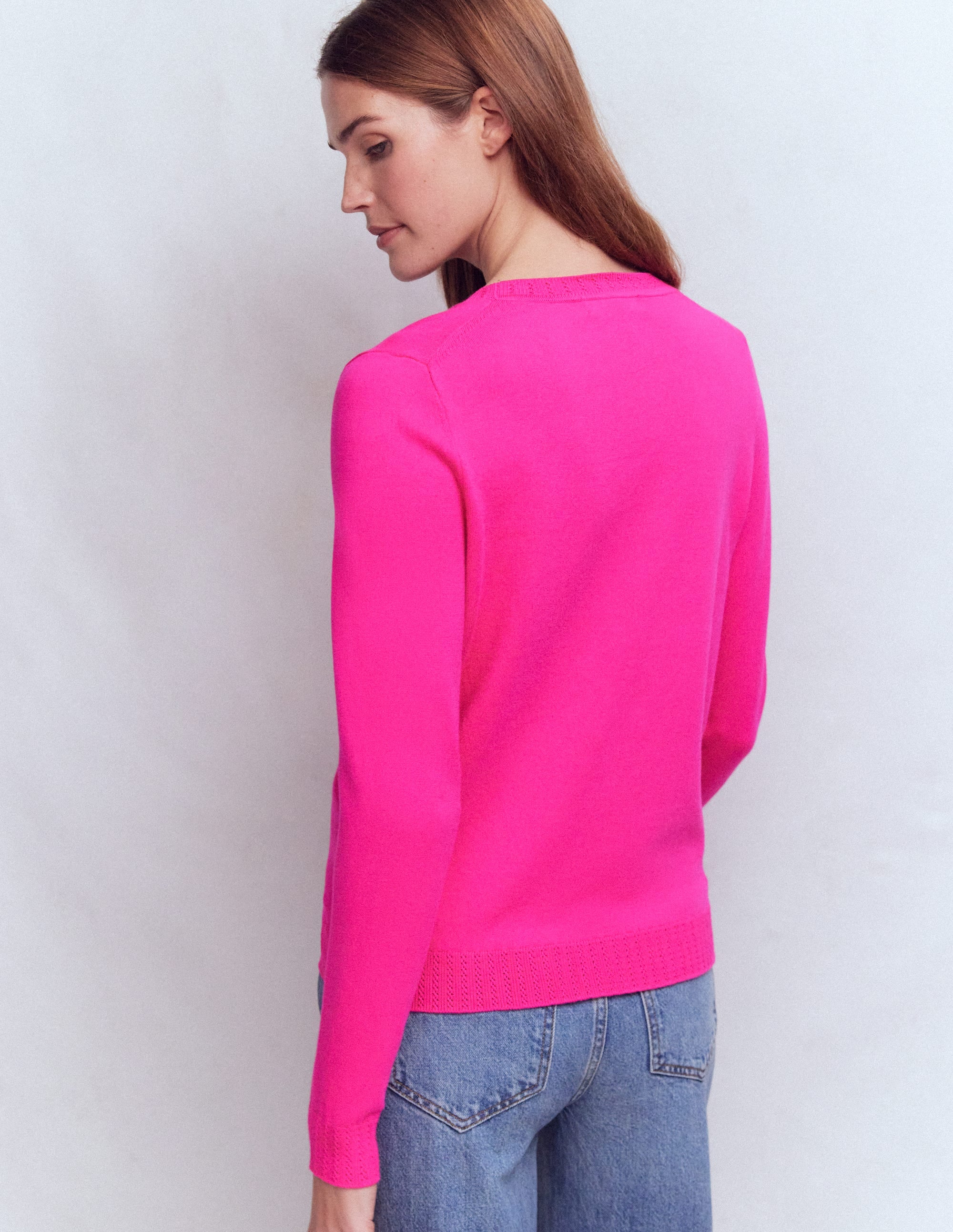 Emilia Cotton Crew Jumper-Pink Peony - Image 3