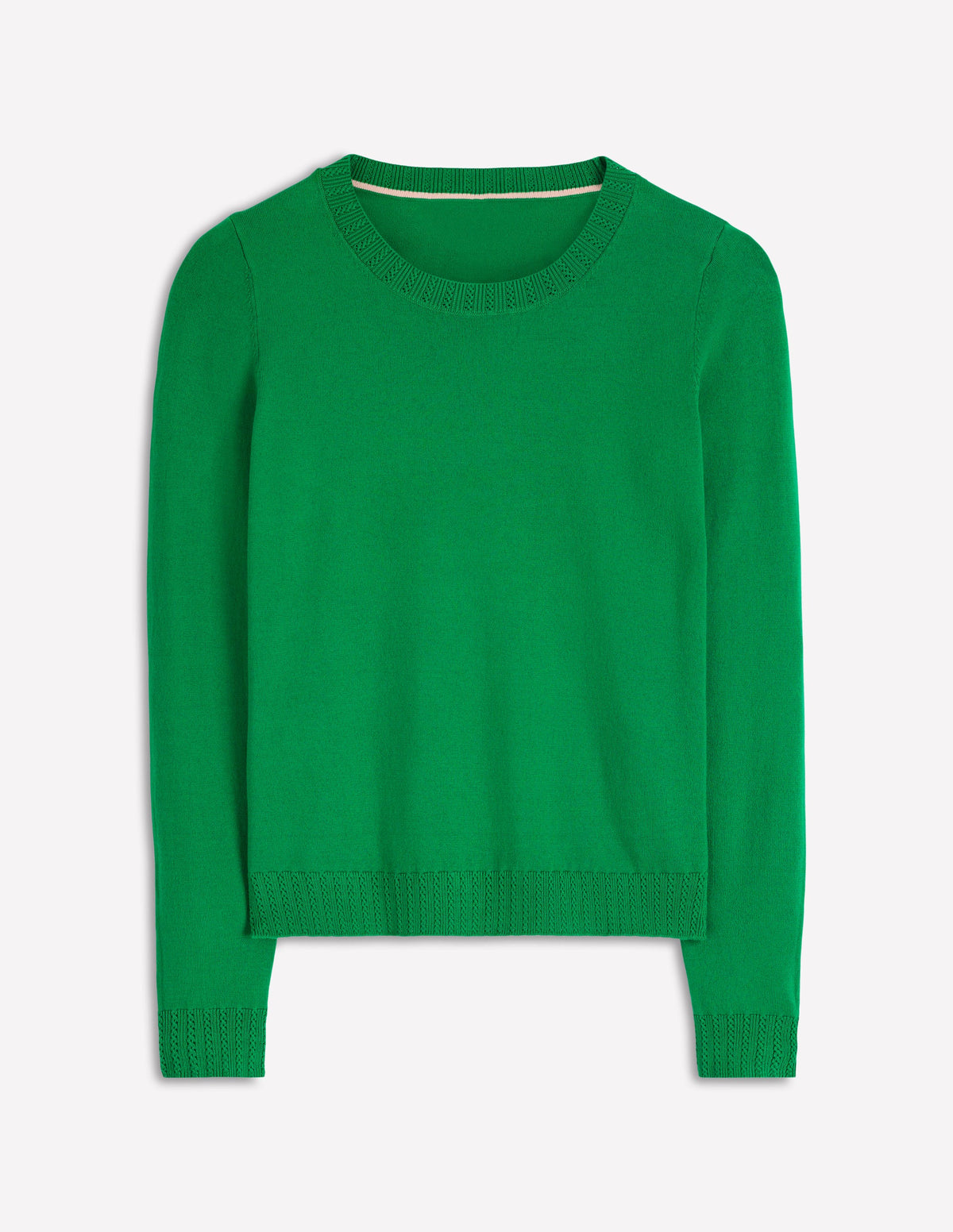 Emilia Cotton Crew Jumper-Rich Emerald - Image 5