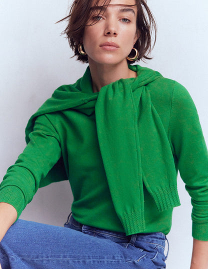 Emilia Cotton Crew Jumper-Rich Emerald-4