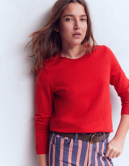 Emilia Cotton Crew Jumper-Merida Red-4
