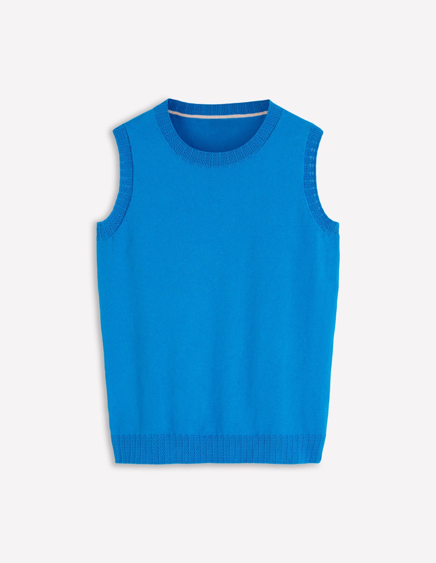 Emilia Cotton Crew Neck Tank-Kingfisher Blue
