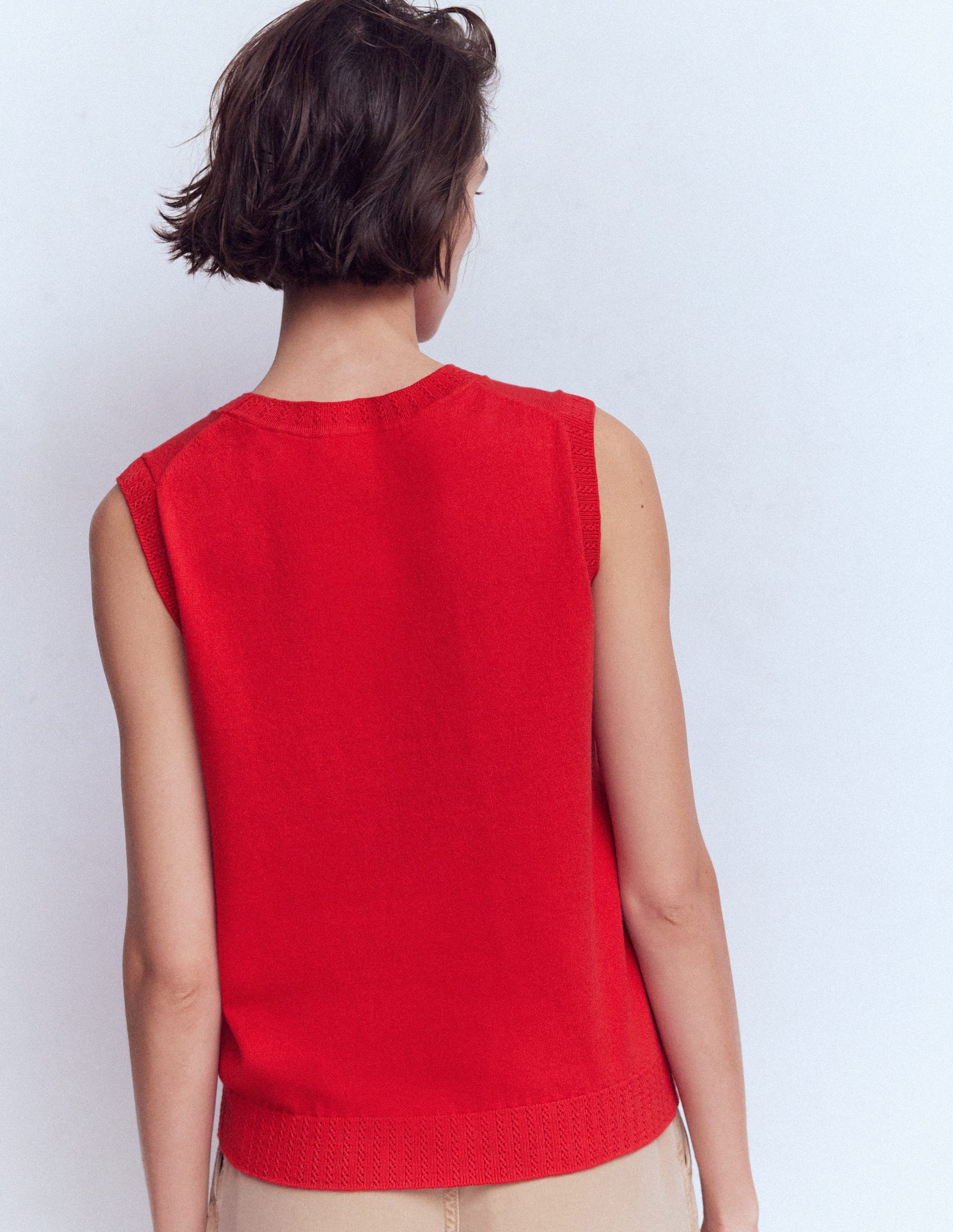 Emilia Cotton Crew Neck Tank-Salsa Red-3