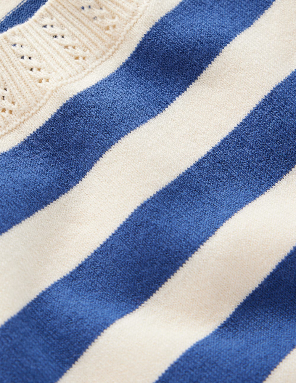 Emilia Cotton Crew T-shirt-Denim Blue/ Warm Ivory-6