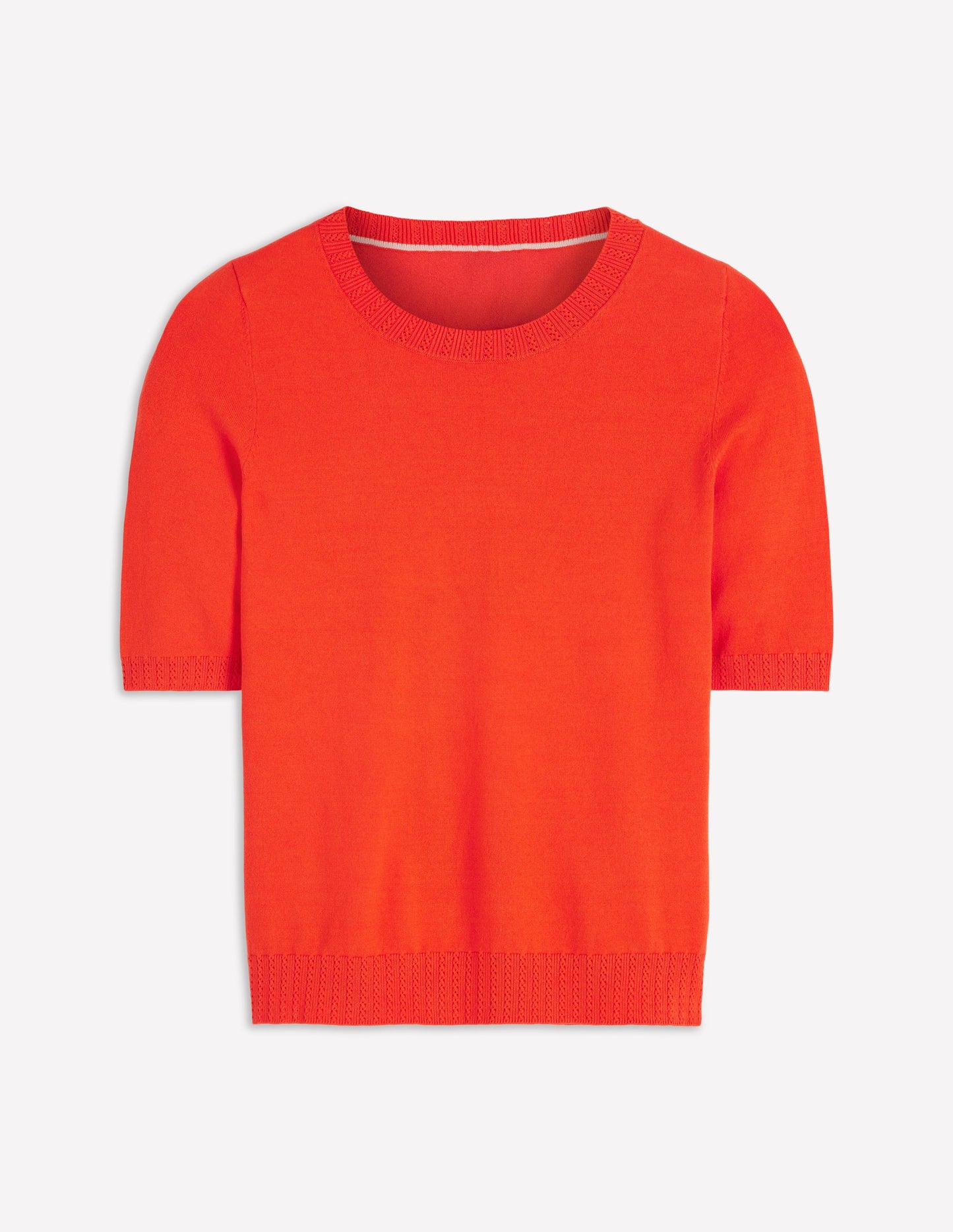 Emilia Cotton Crew T-shirt-Sunset Orange