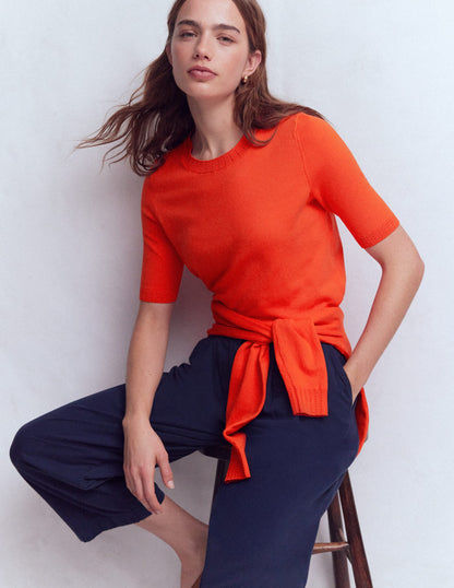 Emilia Cotton Crew T-shirt-Sunset Orange-4