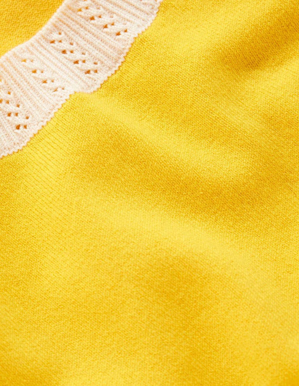 Emilia Cotton Crew T-shirt-Pineapple Yellow, Ivory
