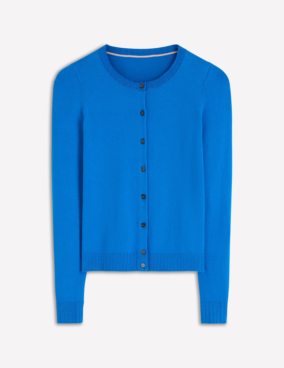 Emilia Cotton Crew Cardigan-Kingfisher Blue - Image 4