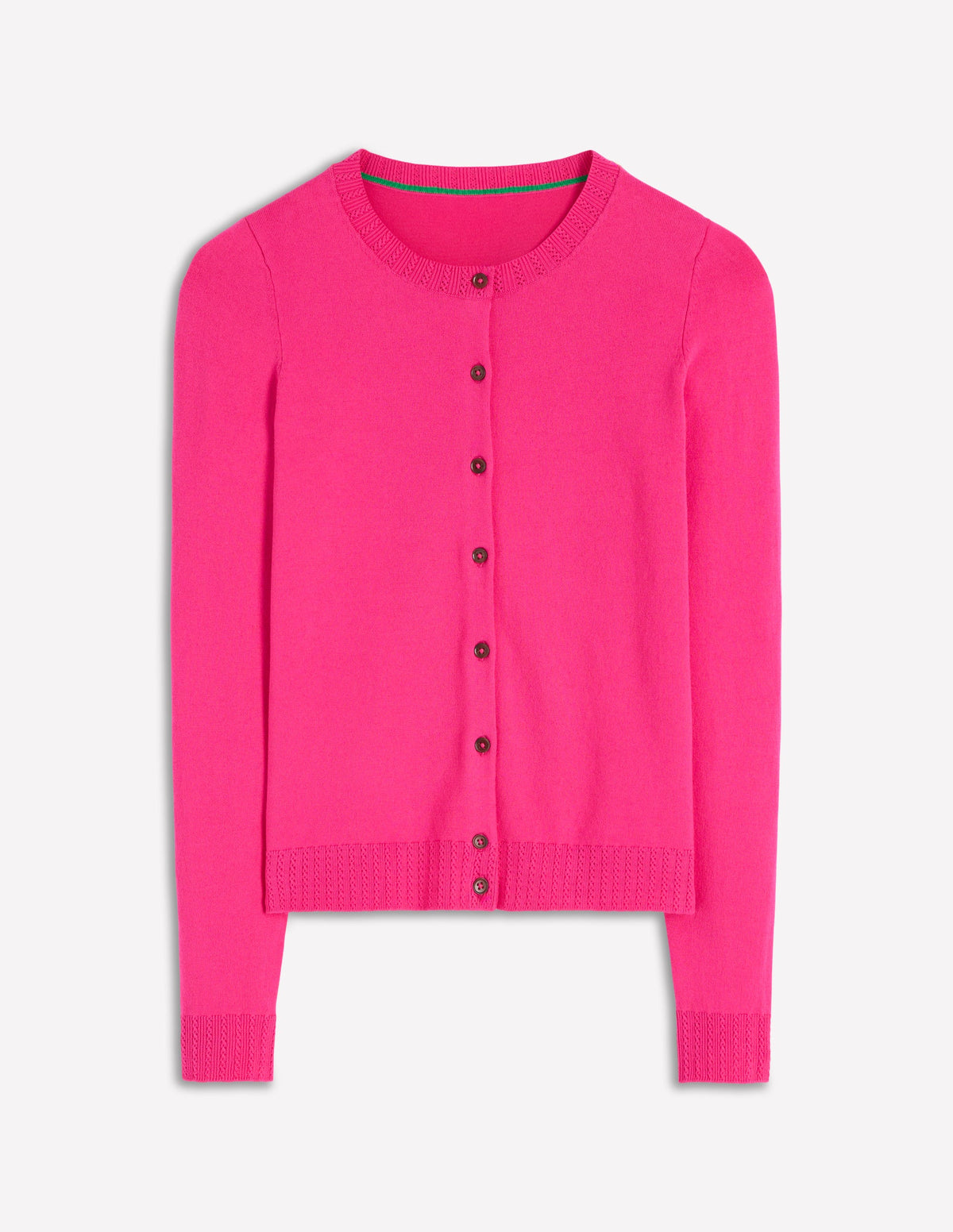 Emilia Cotton Crew Cardigan-Pink Peony - Image 5