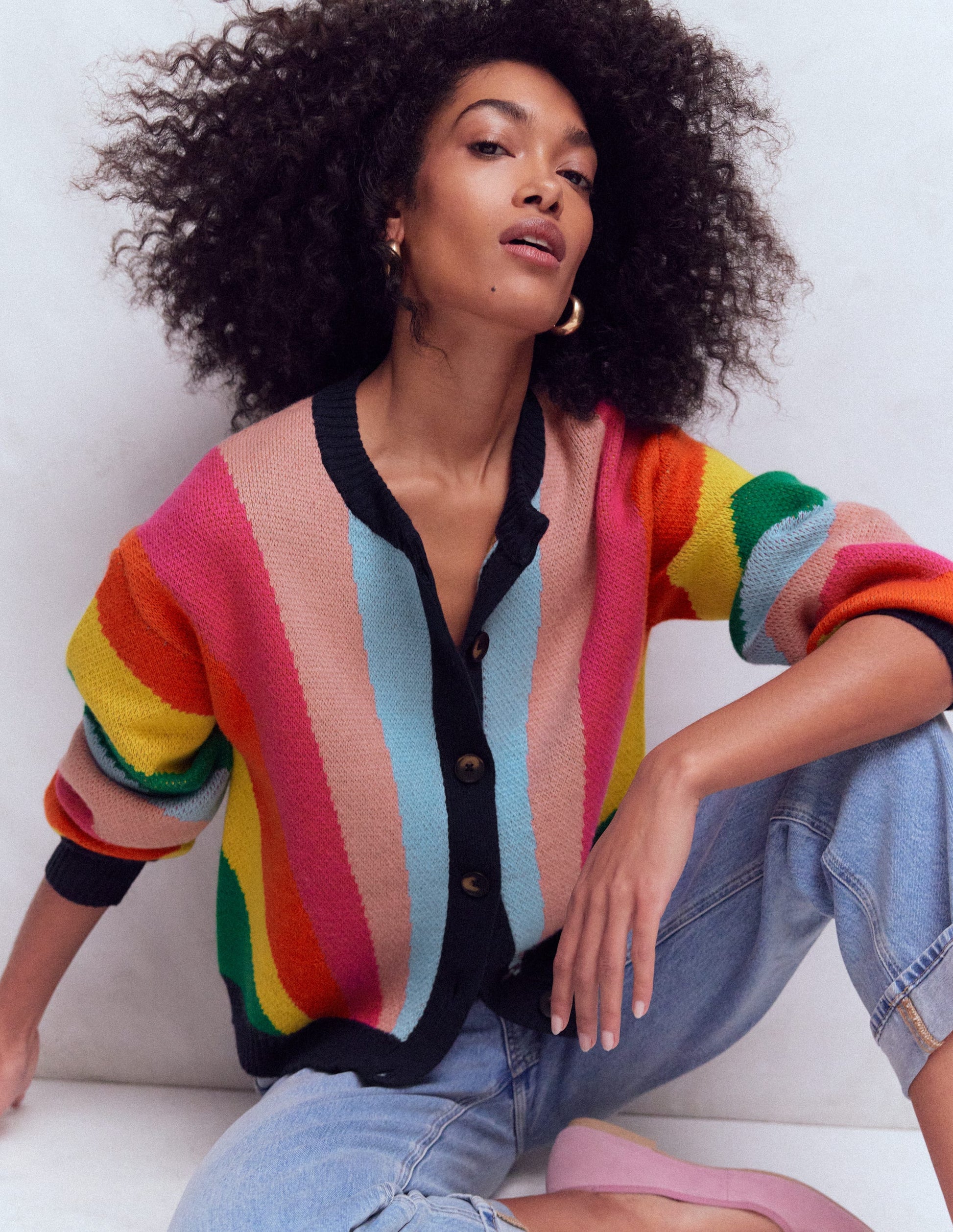 Abi Jacquard Cardigan-Multi Rainbow-1