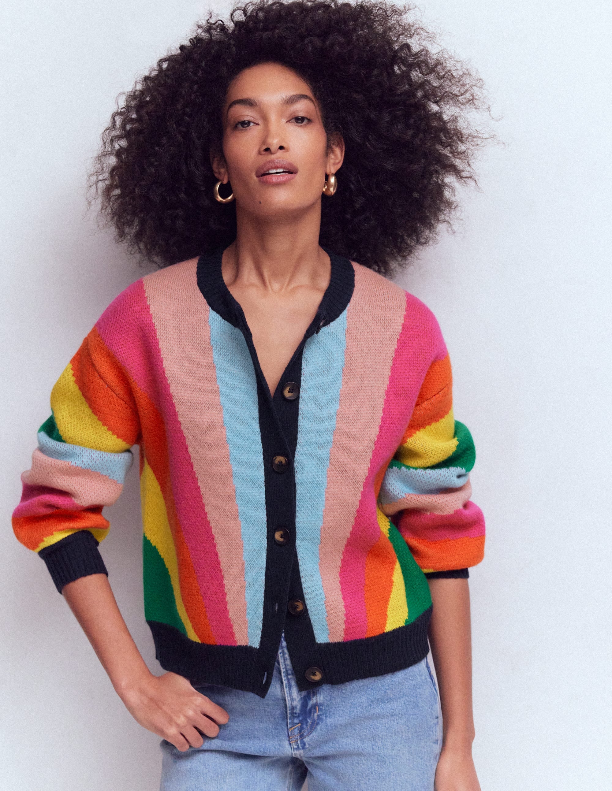 Abi Jacquard Cardigan - Multi Rainbow | Boden Global