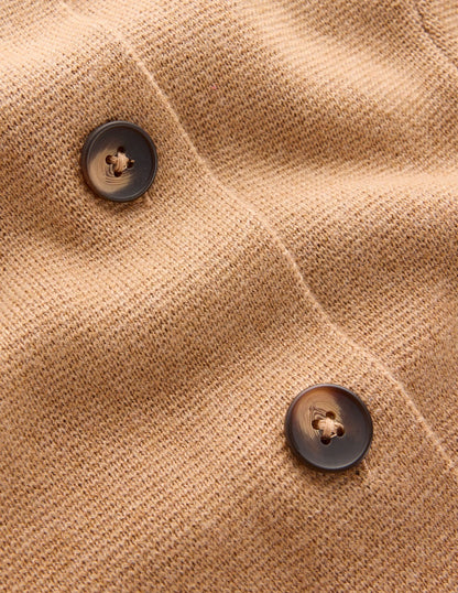 Joanna Fitted Knitted Jacket-Camel Melange-7