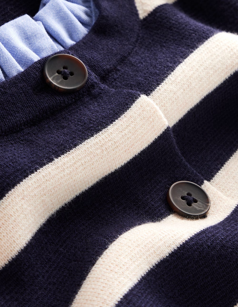 Joanna Fitted Knitted Jacket-Navy/ Warm Ivory Stripe-7