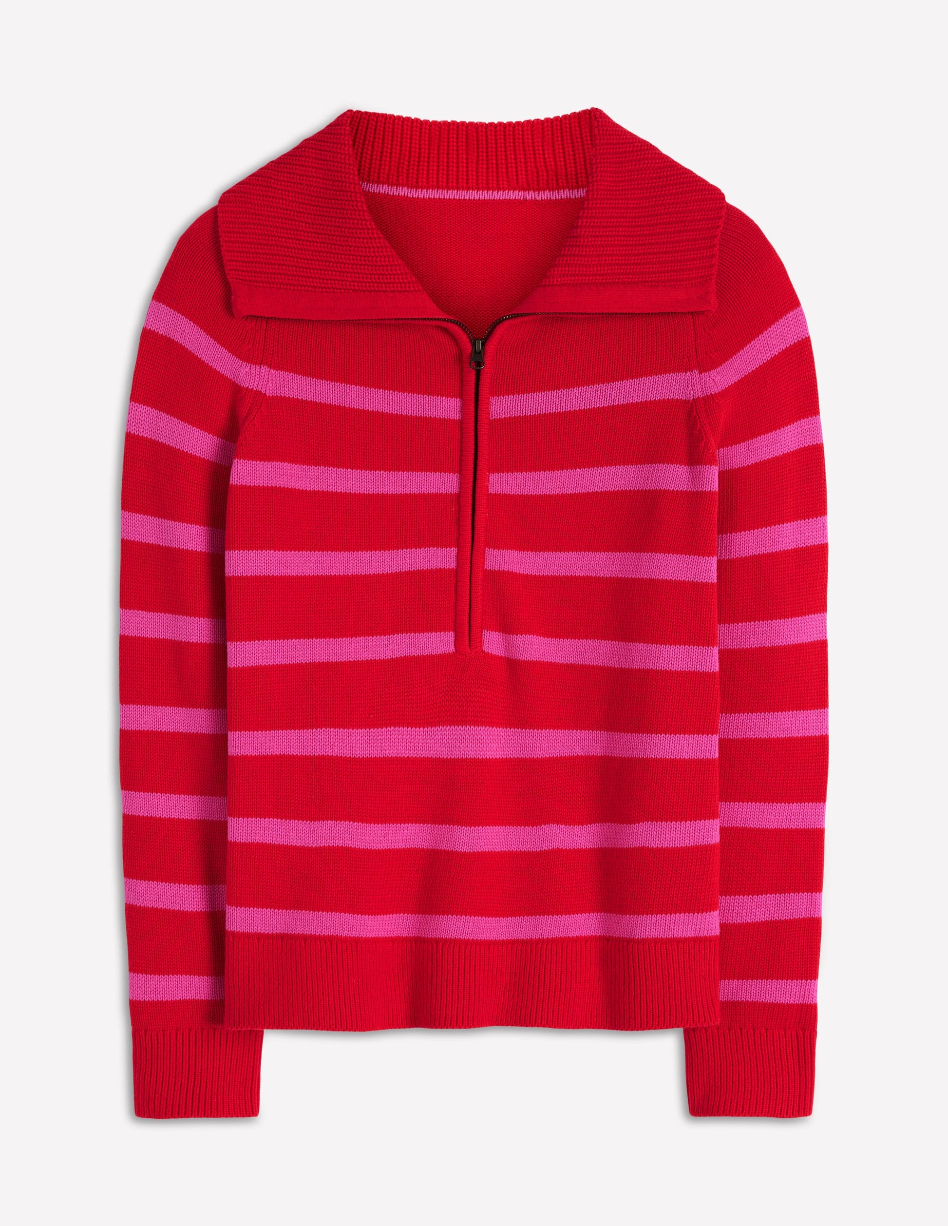 Lucy Half-zip Jumper-Pink/ Red-5