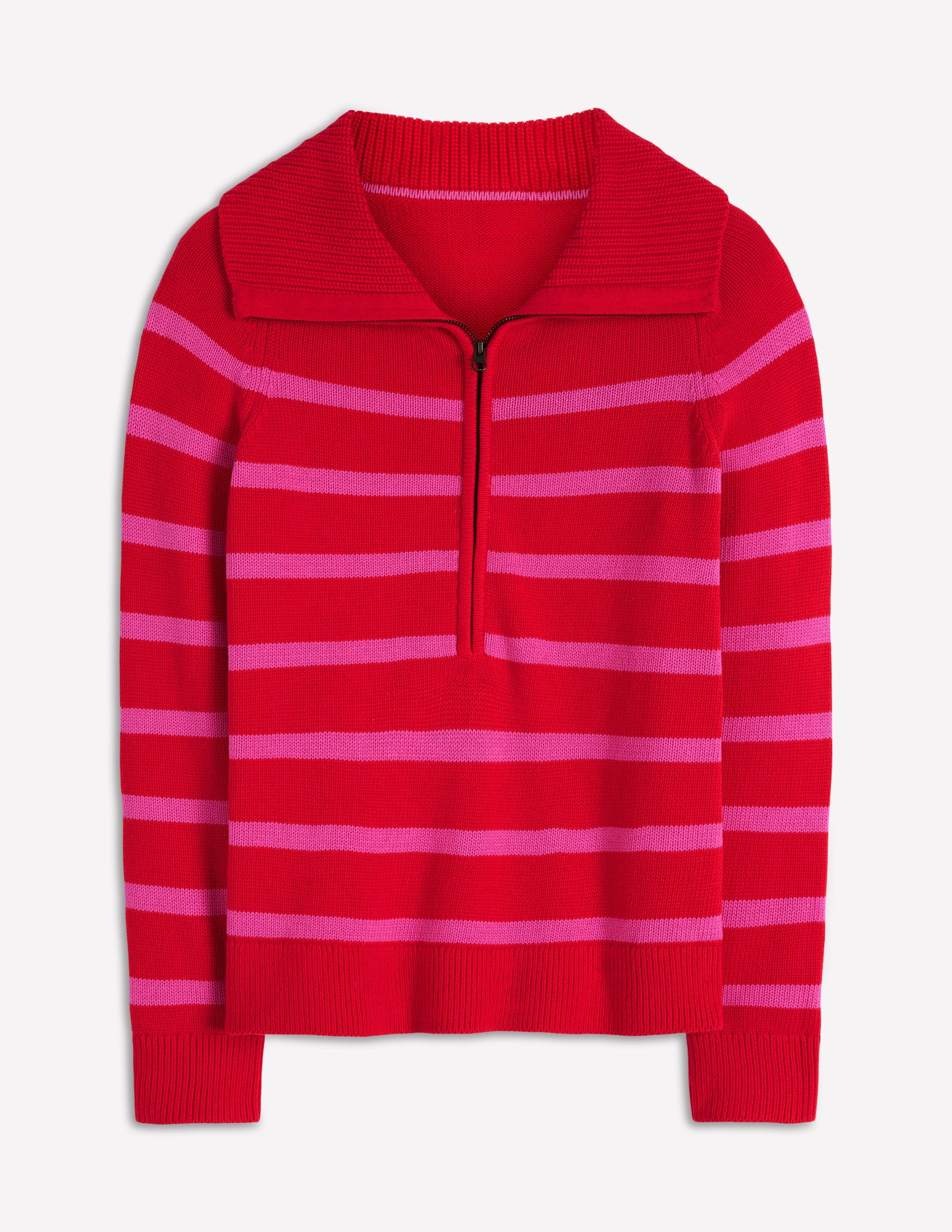 Lucy Half Zip Jumper-Pink/ Red - Image 5
