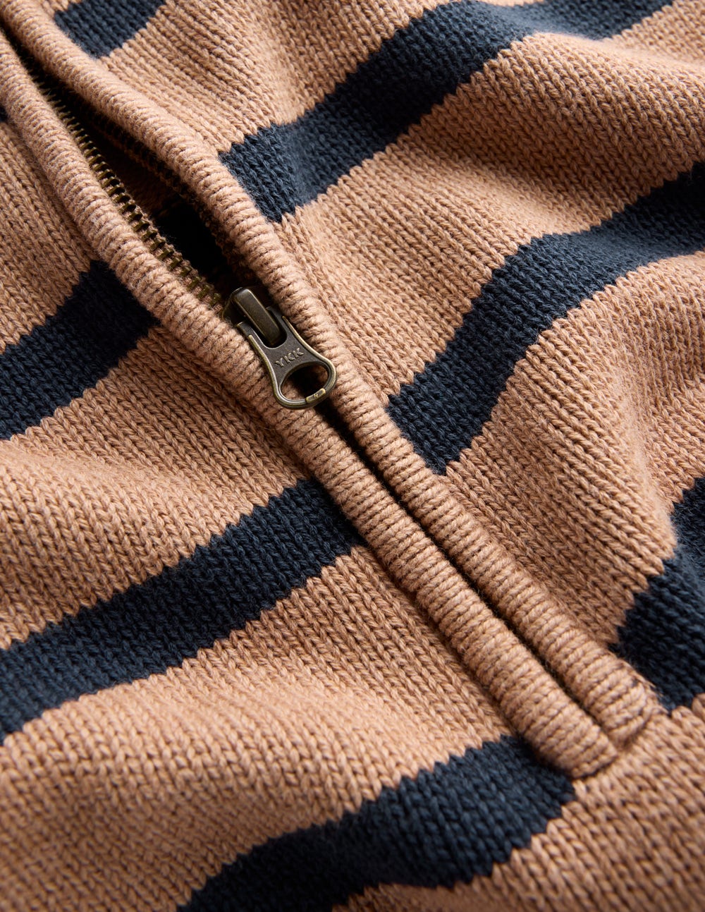 Lucy Half-zip Jumper-Camel Melange, Navy Stripe-7