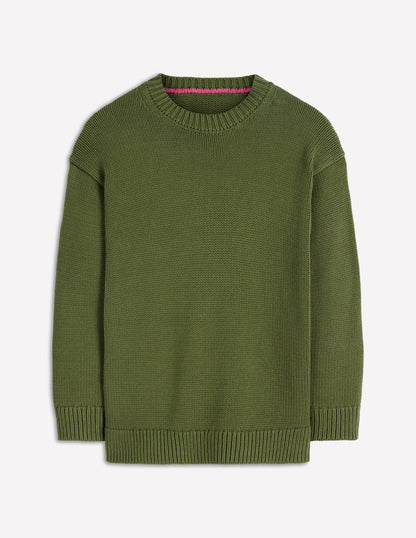Lucy Oversized Cotton Jumper-Promenade Green-6