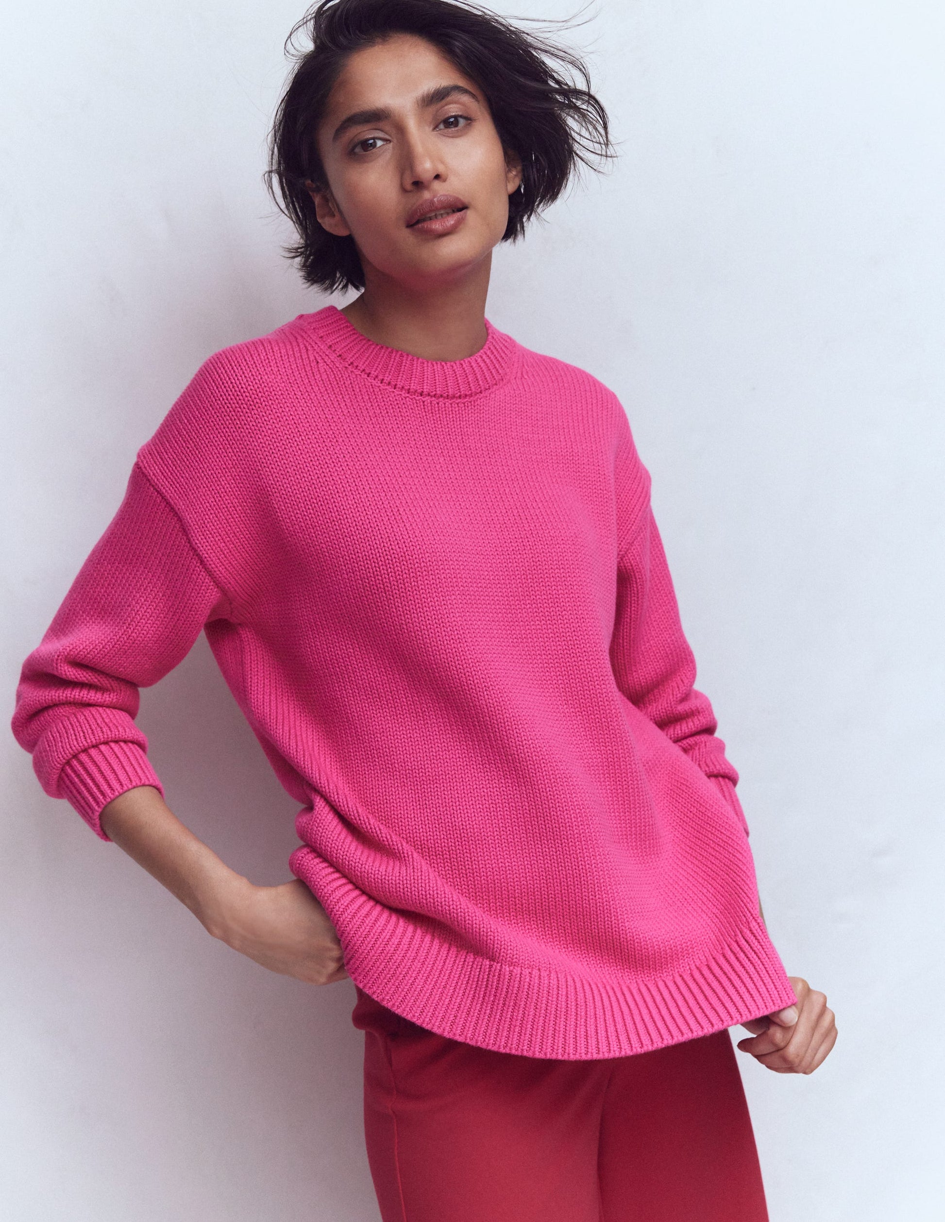 Lucy Oversized Cotton Jumper-Pink Peony-4