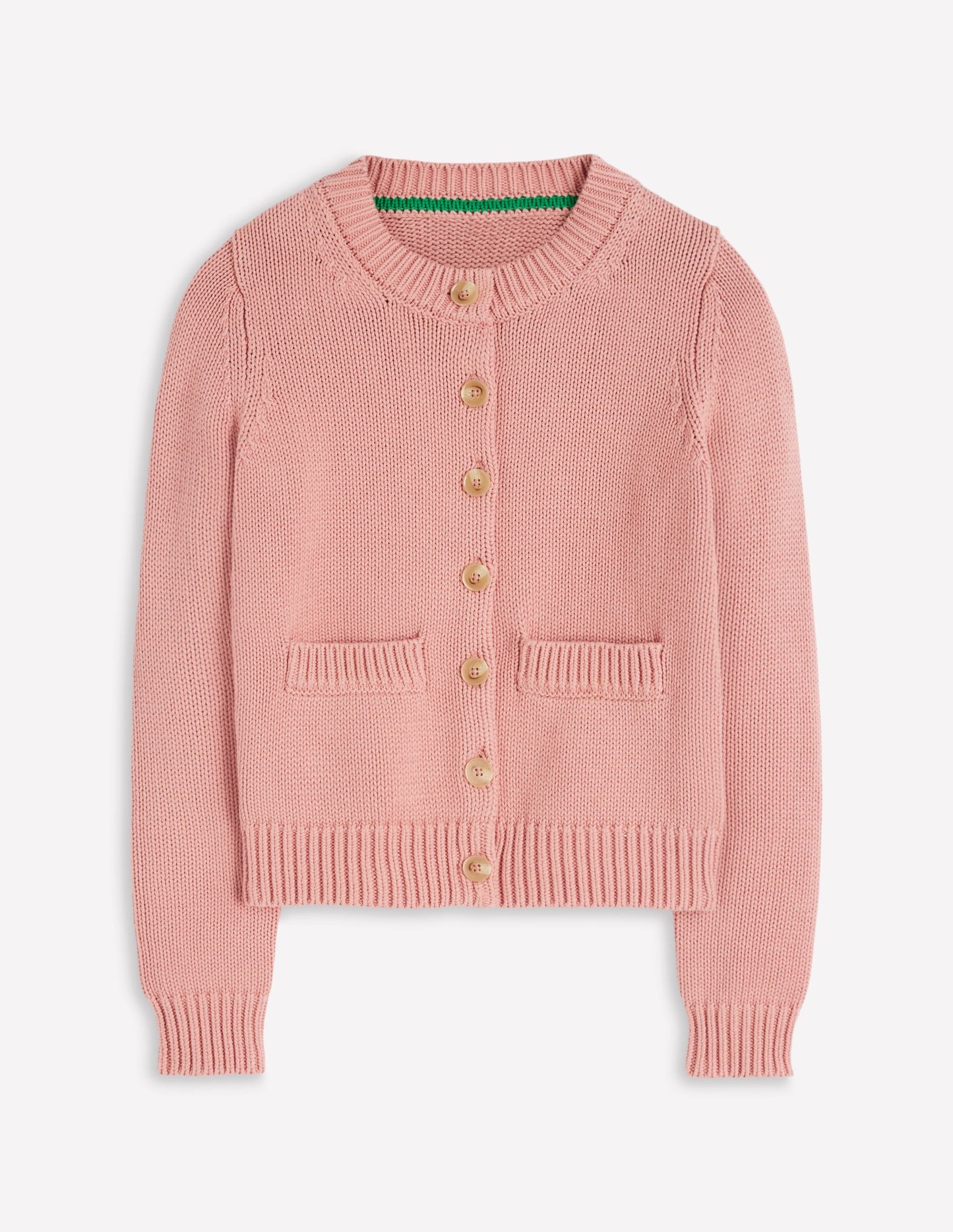 Lucy Chunky Cotton Cardigan-Pink