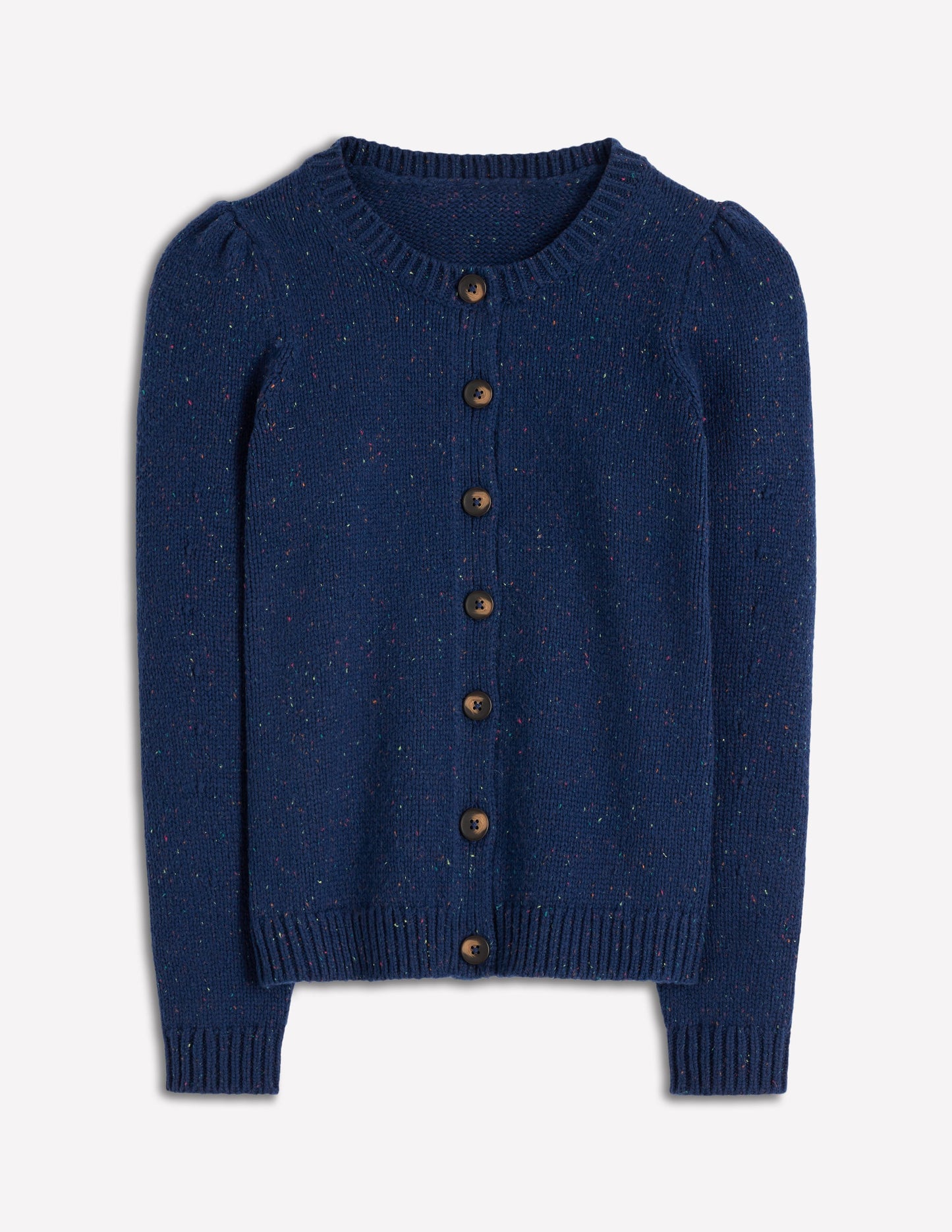 Davina Puff Sleeve Cardigan-Blue, Nep