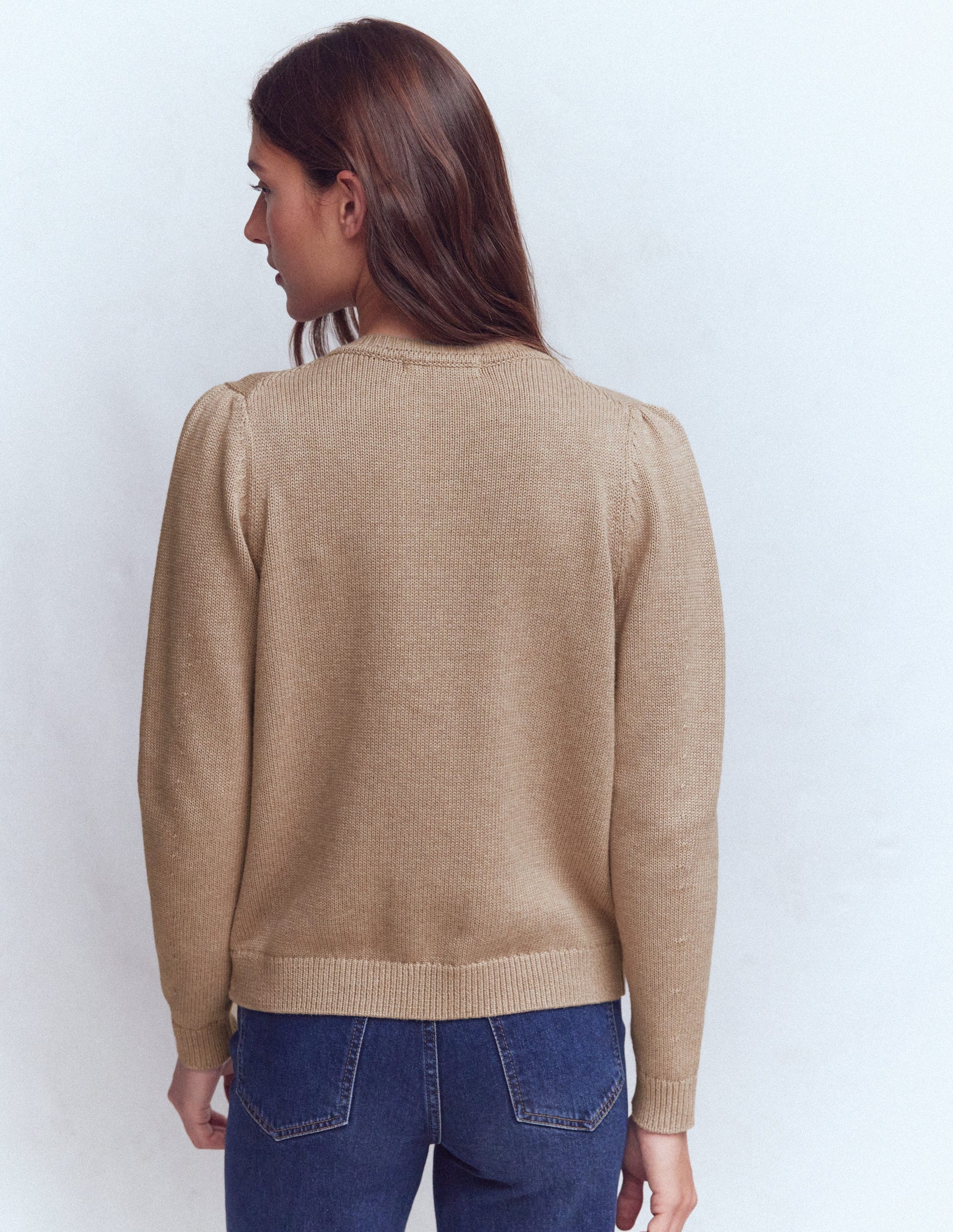 Davina Puff Sleeve Cardigan-Chinchilla Embroidery-4