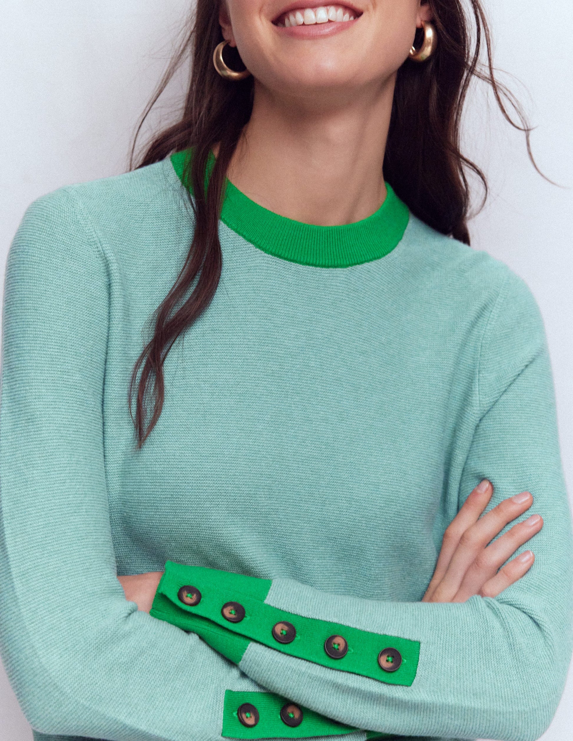 Grace Colour Block Jumper-Cloudy Jade Blue-2