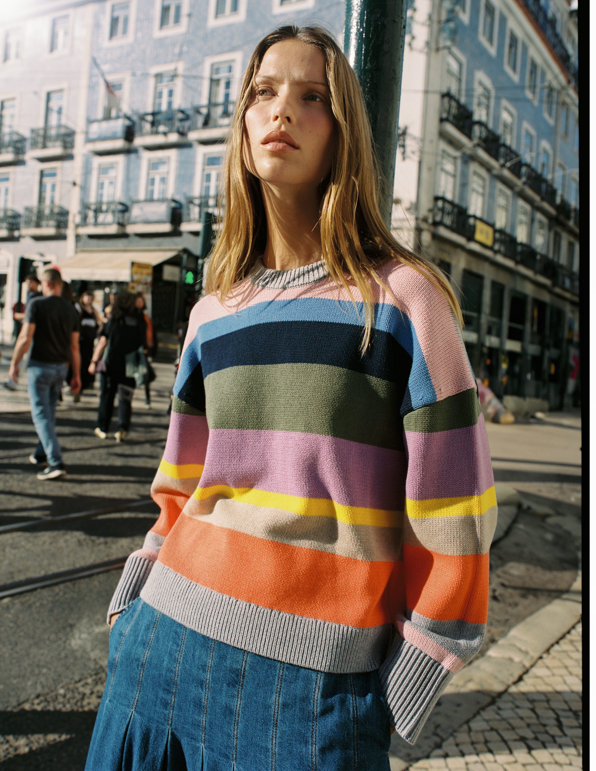 Lucy Relaxed Cotton Jumper-Mutli, Rainbow - Image 5