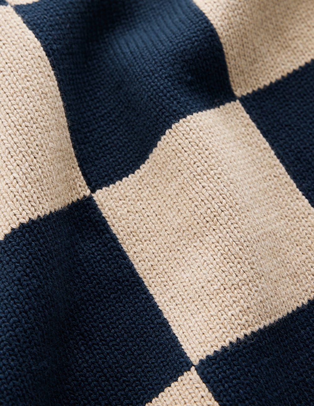 Lucy Cotton Tank-Camel / Navy Check