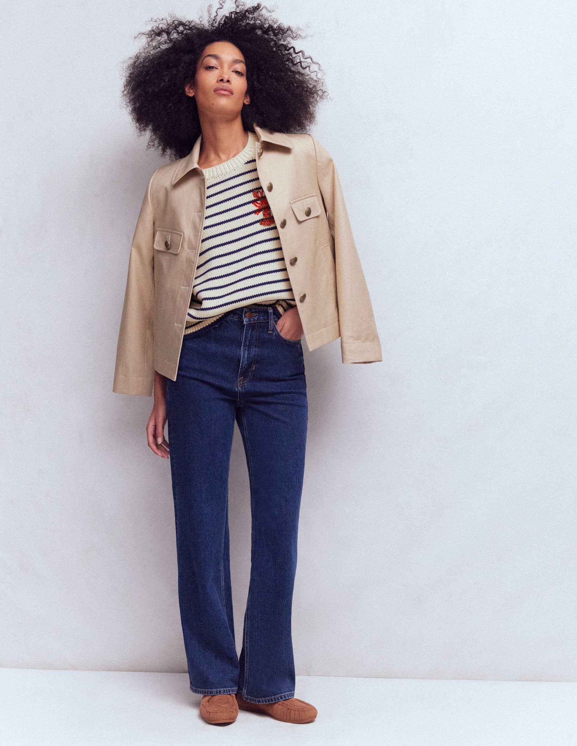 Margot Puff Sleeve T-Shirt-Ivory/ Navy Lobster-6