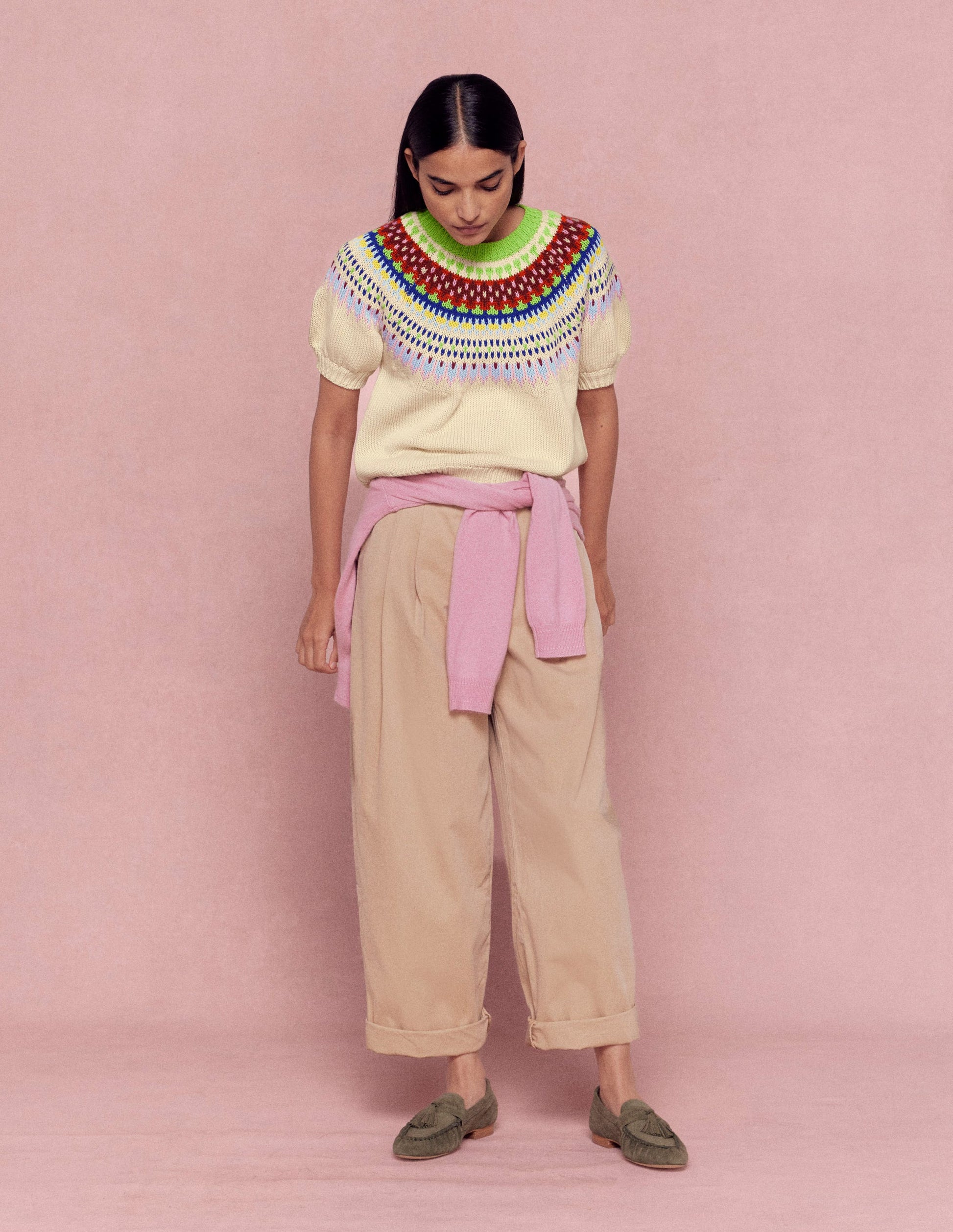 Margot Puff Sleeve T-Shirt-Oatmeal Melange-1