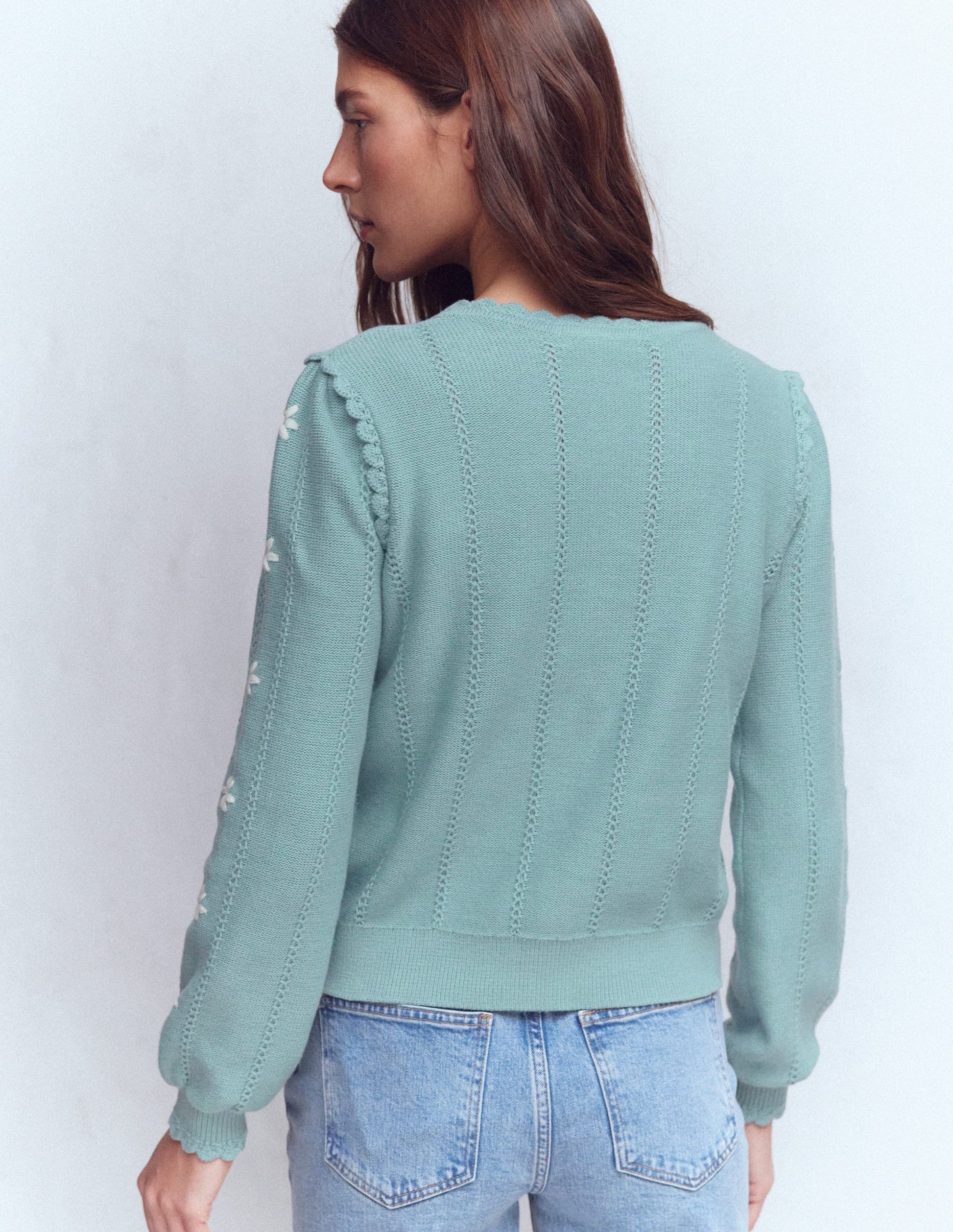 Valeria Crochet Trim Cardigan-Seamist Blue, Embroidery-3