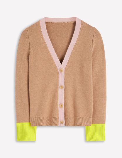 Lucy Relaxed Cotton Cardigan-Camel Melange-6