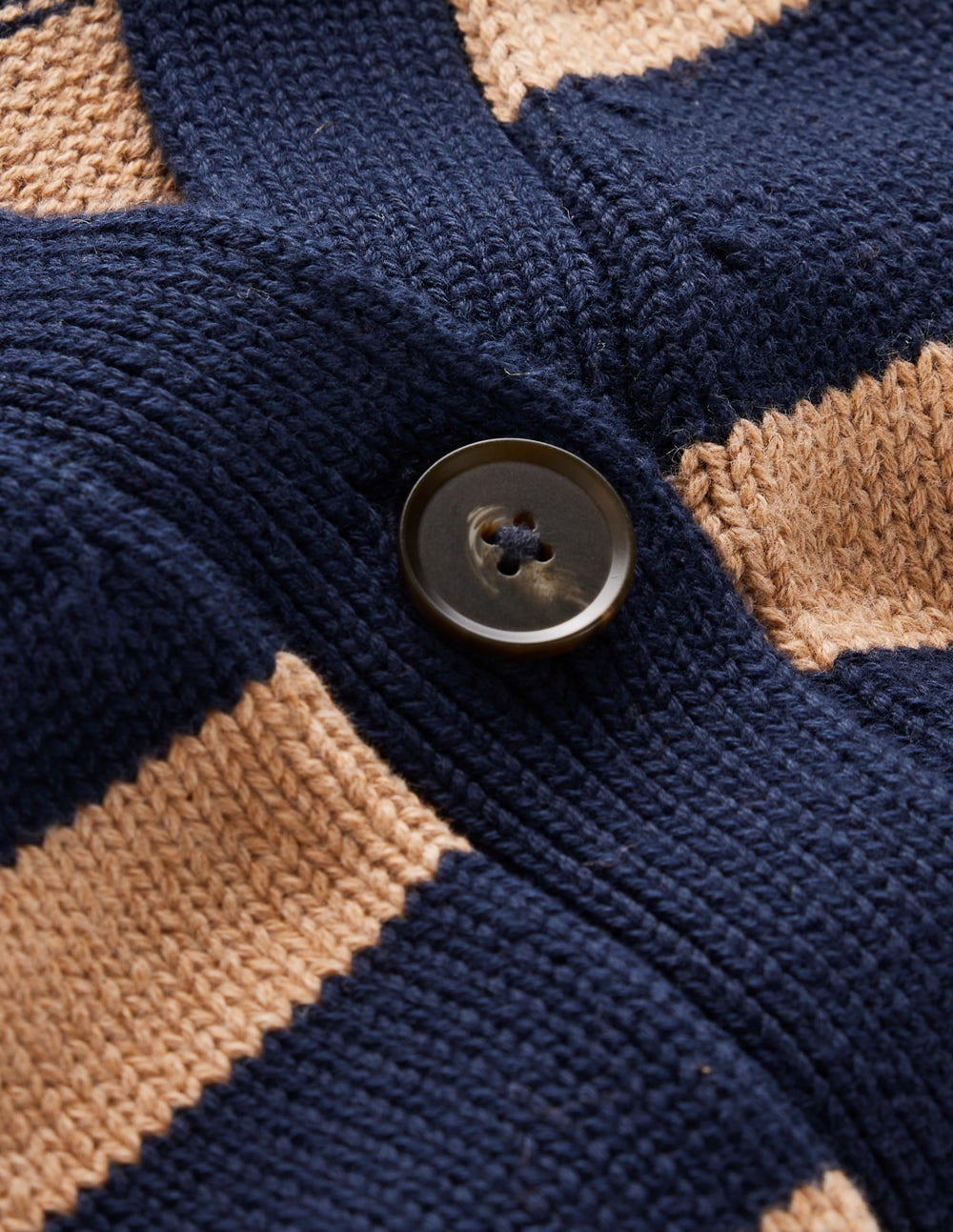 Lucy Relaxed Cotton Cardigan-Navy/ Camel Melange - Image 7