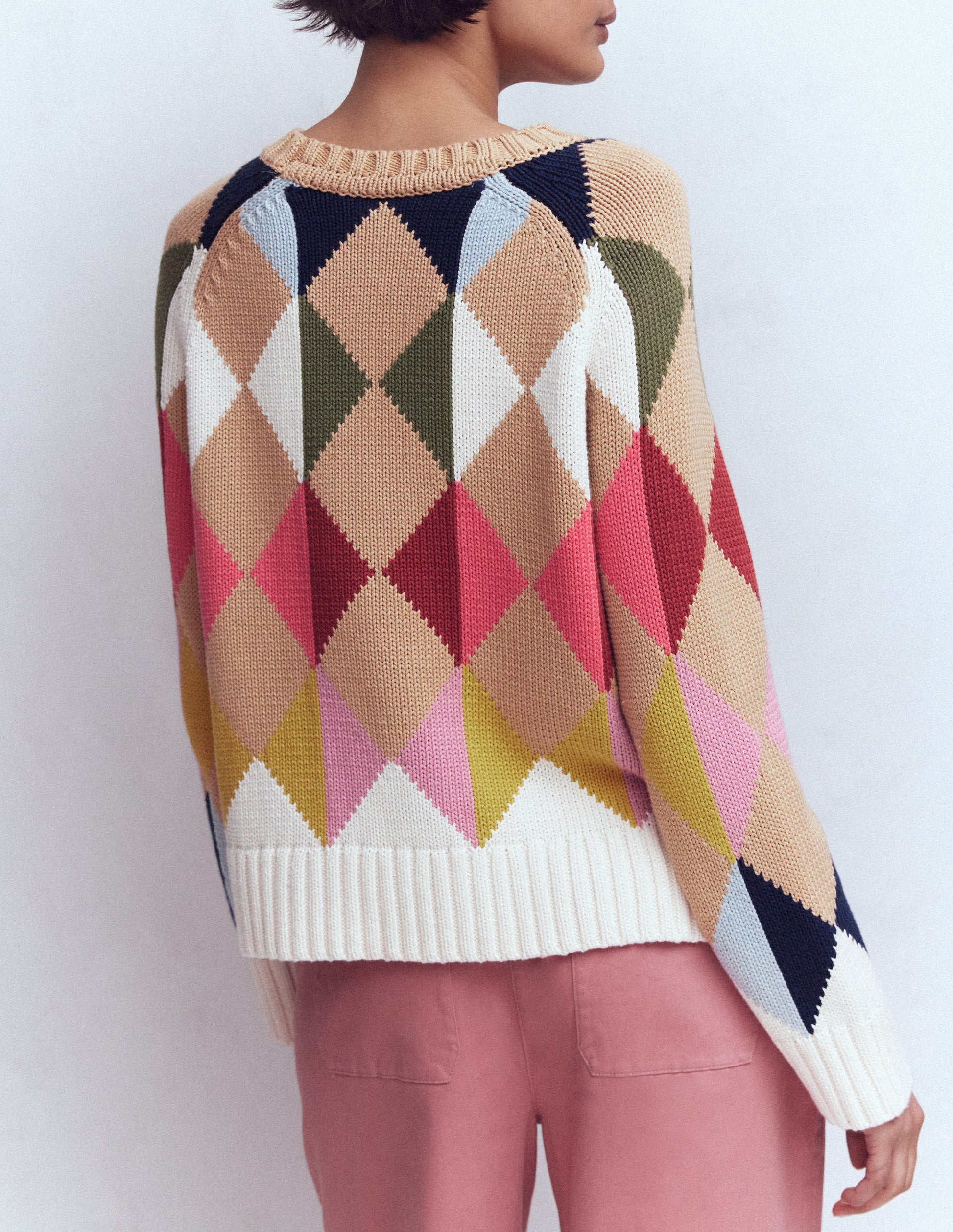 Camilla Cotton Argyle Jumper-Multi Argyle-4