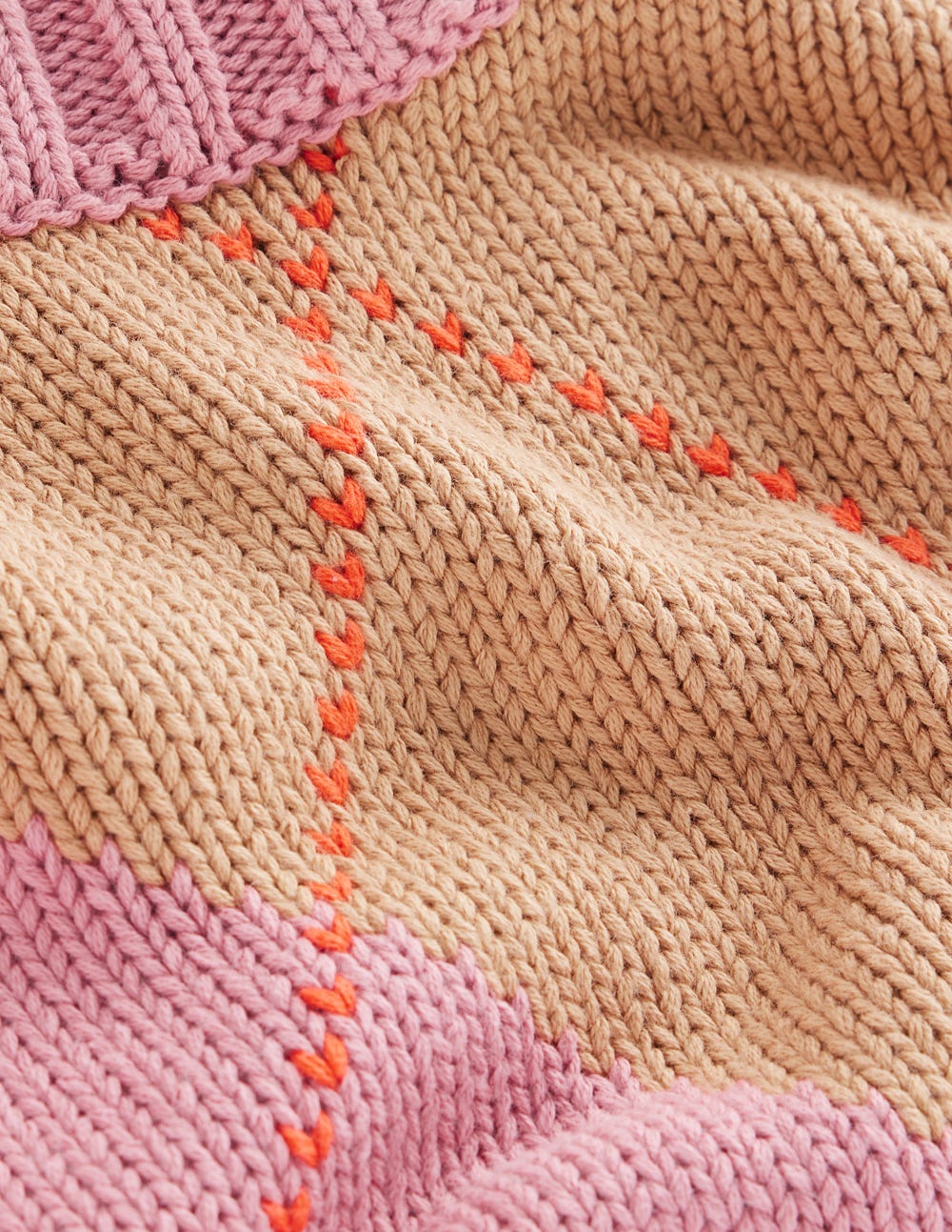 Camilla Cotton Argyle Jumper-Pink Argyle-7