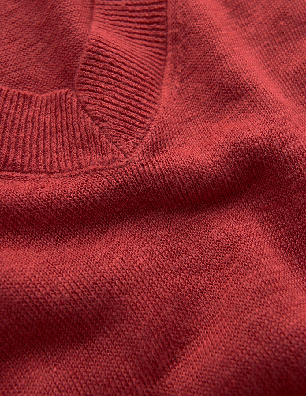 Agnes Linen V Neck T-Shirt-Burnt Orange-6