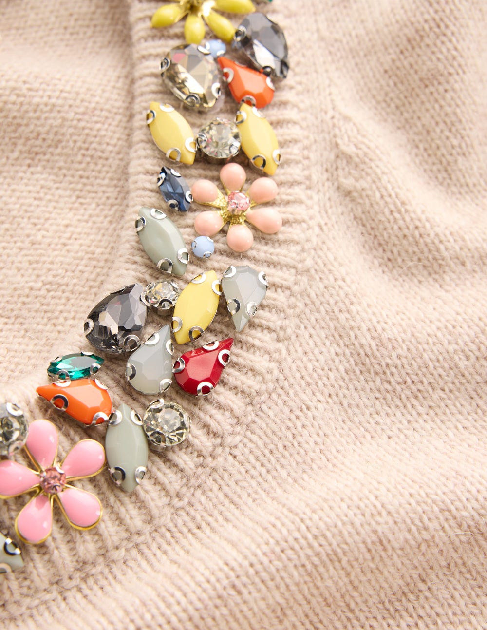 Embellished T-Shirt-Chinchilla Melange