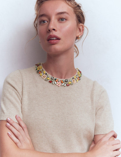 Embellished T-Shirt-Chinchilla Melange-2