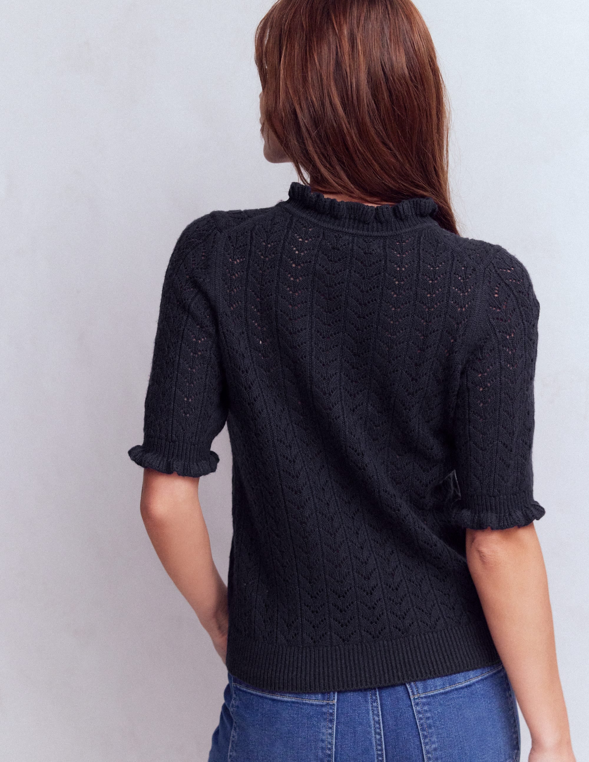 Eloise Frill T-Shirt-Navy - Image 3