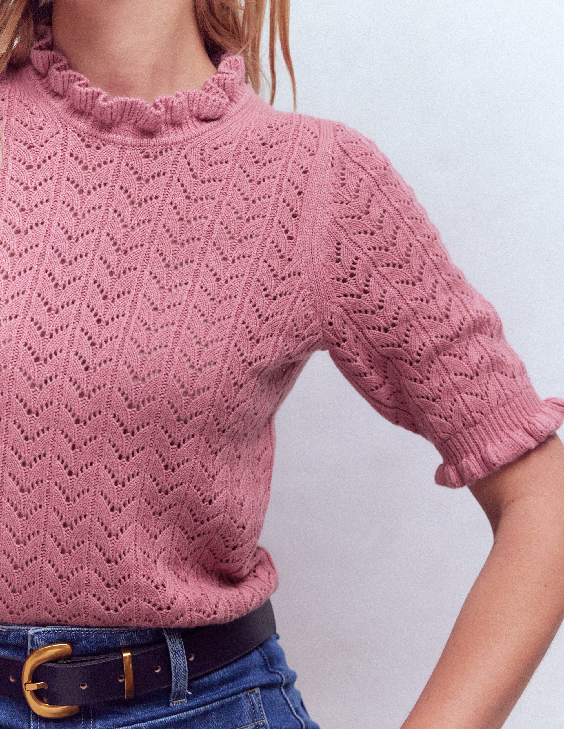 Eloise Frill T-Shirt-Spring Blossom Pink-2