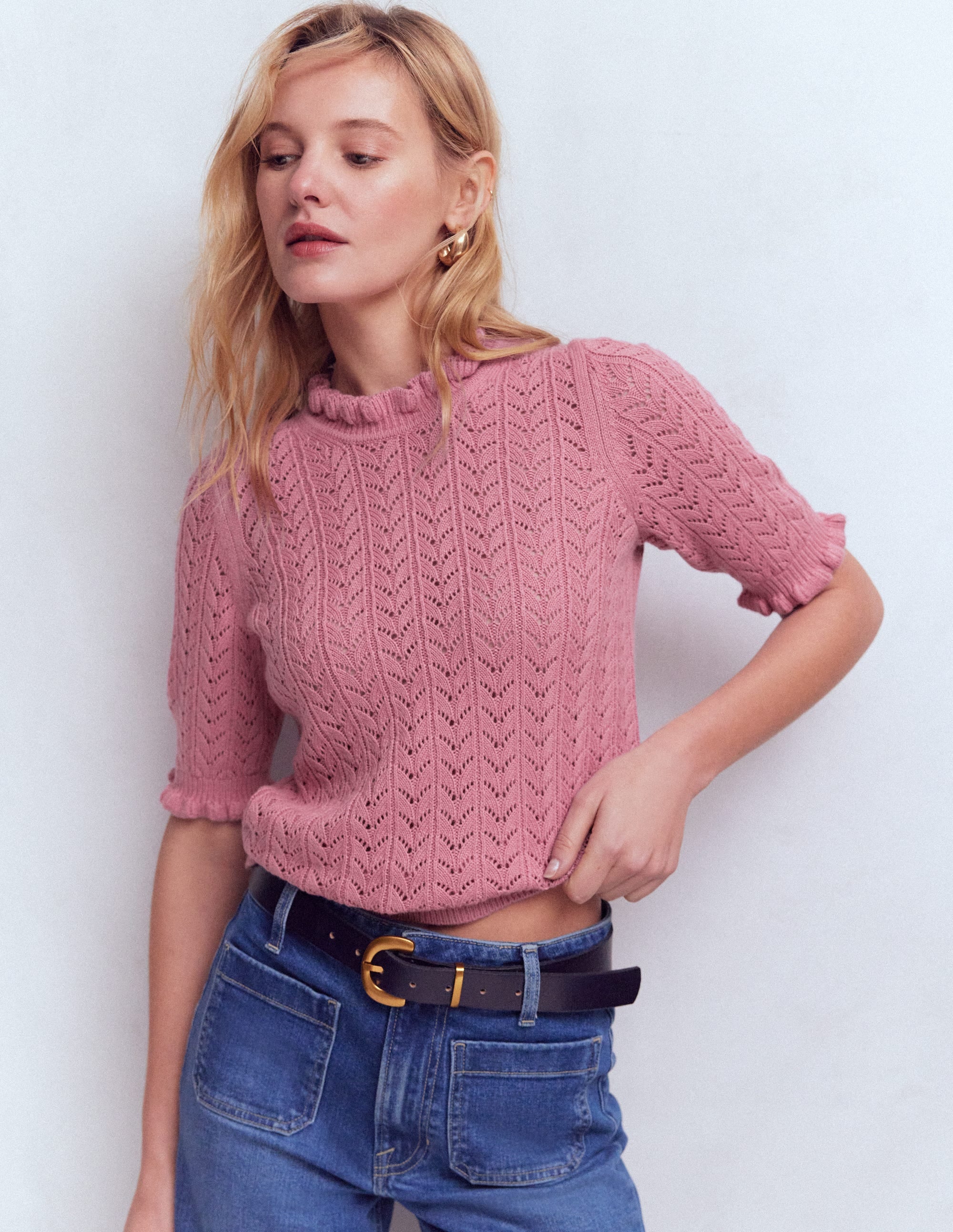 Eloise Frill T-Shirt-Spring Blossom Pink - Image 5