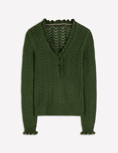 Eloise Frill Henley Jumper-Promenade Green-5