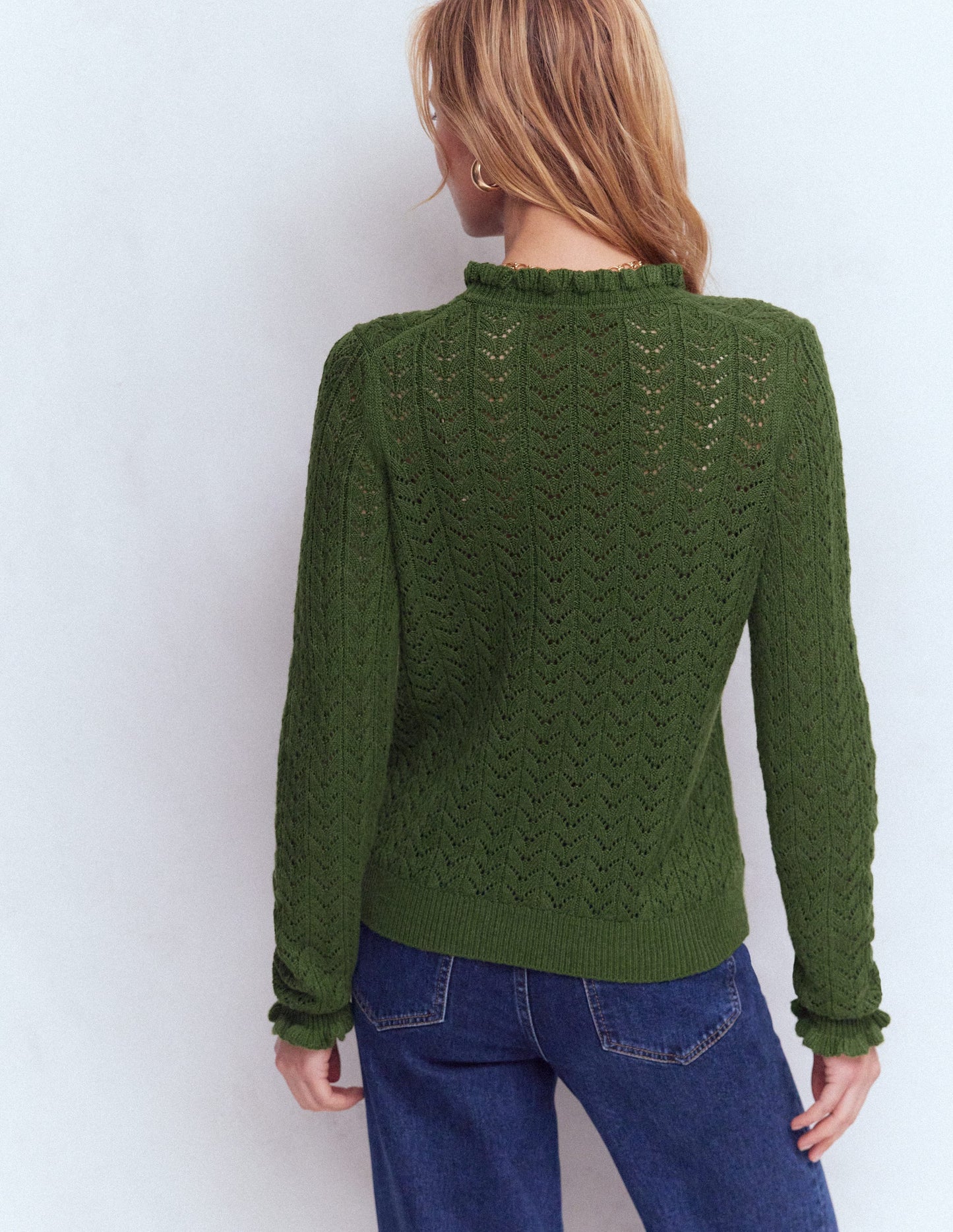 Eloise Frill Henley Jumper-Promenade Green