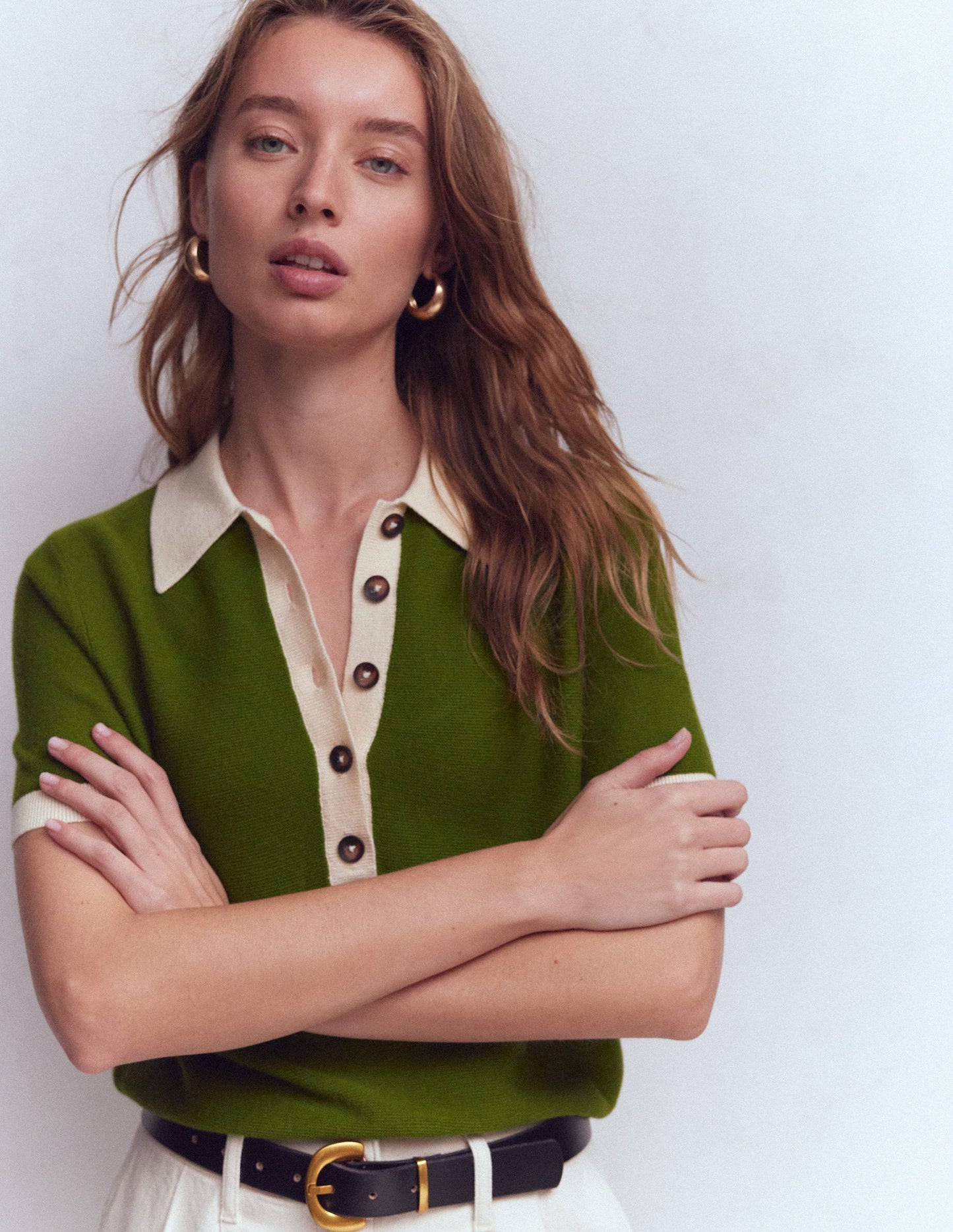 Grace Colour Block T-Shirt-Promenade Green