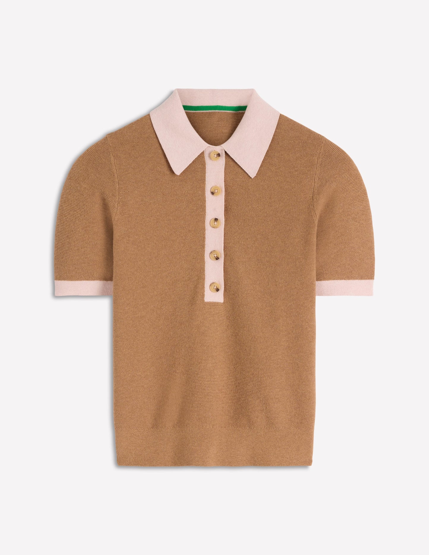 Grace Colour Block T-Shirt-Camel Melange