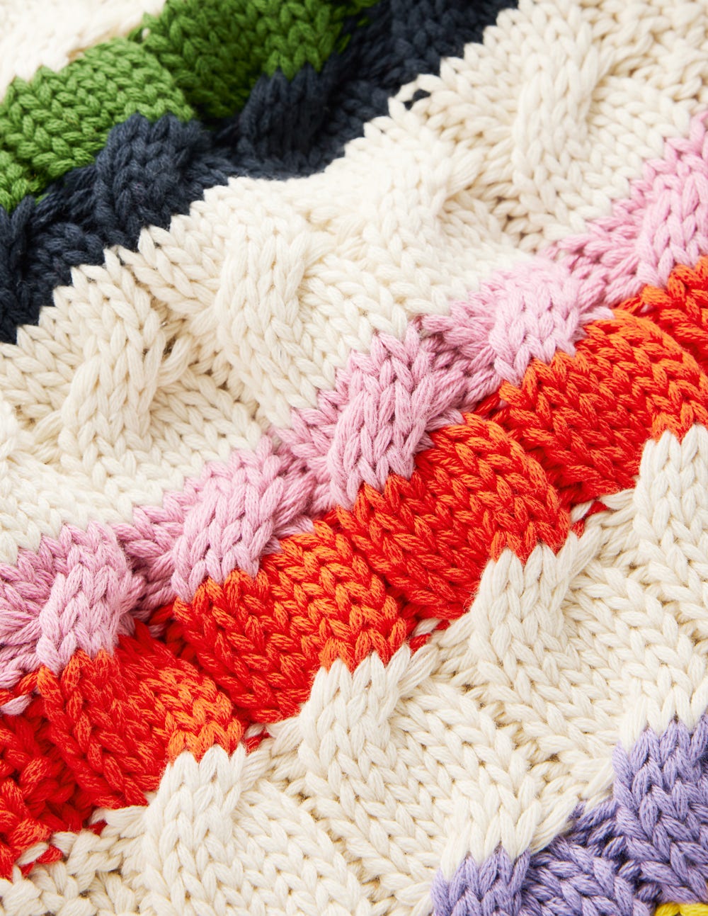 Cotton Cable Jumper-Warm Ivory, Rainbow-7