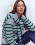 Lucy Chunky Cotton Jumper-Blue/ Green