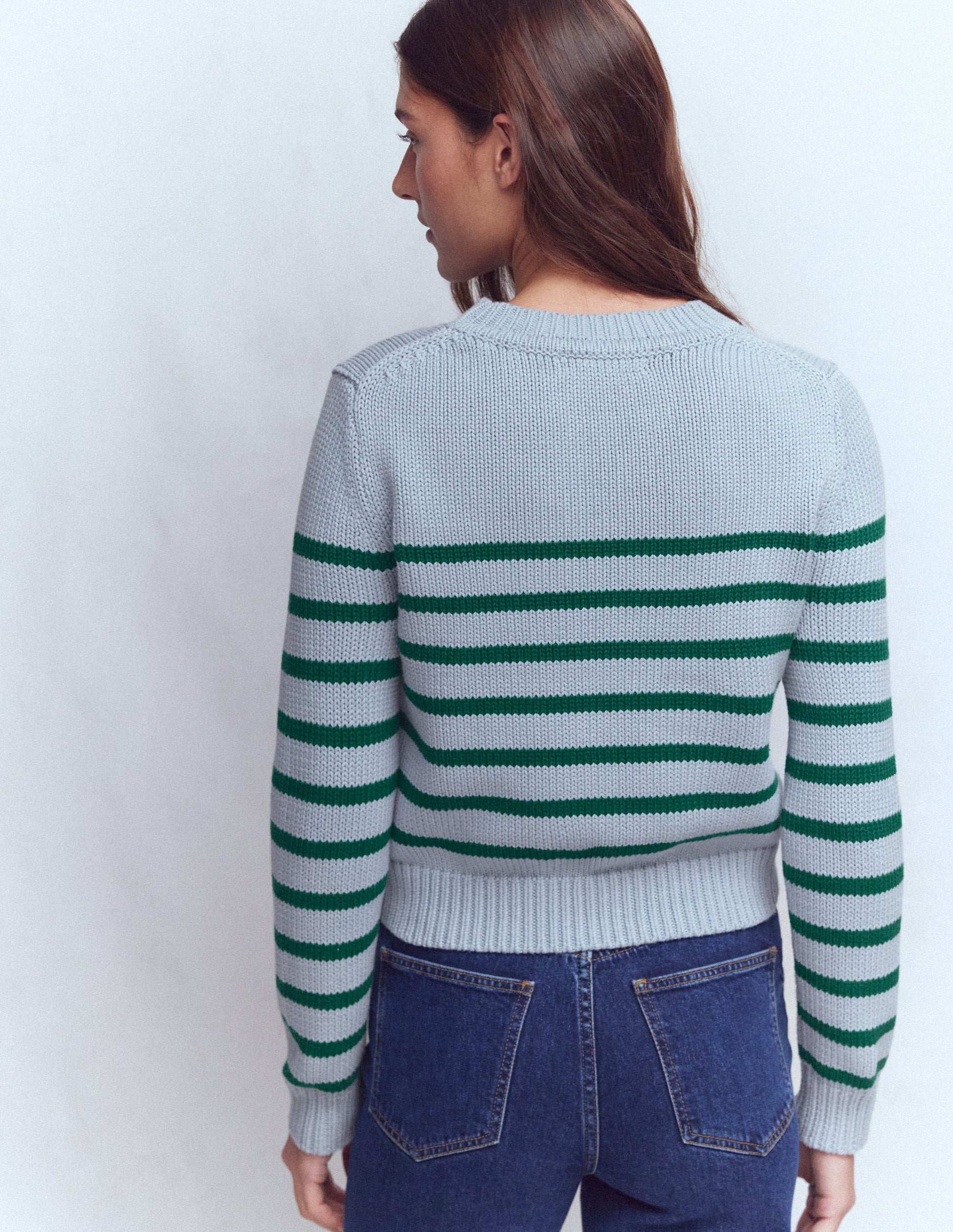Lucy Chunky Cotton Jumper-Blue/ Green-3