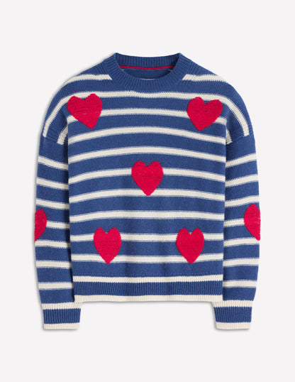 Isa Embroidered Jumper-Delft Blue Hearts-5