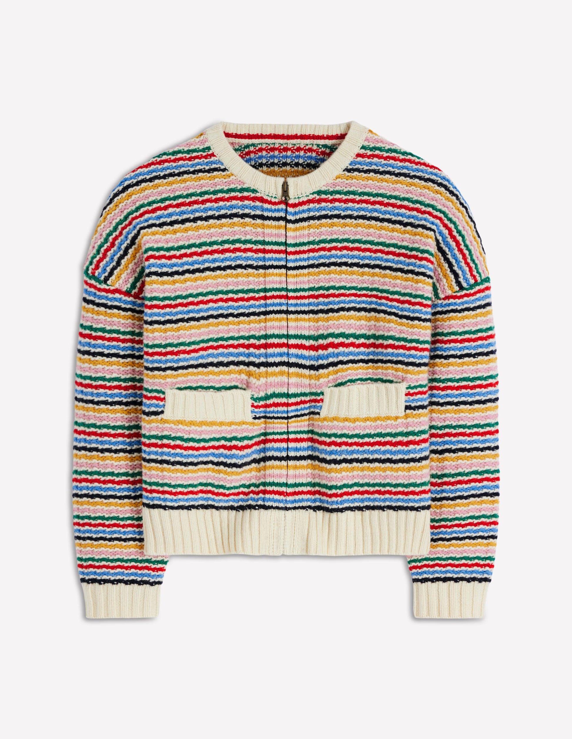 Maya Zip-up Jacket-Ivory, Rainbow-7