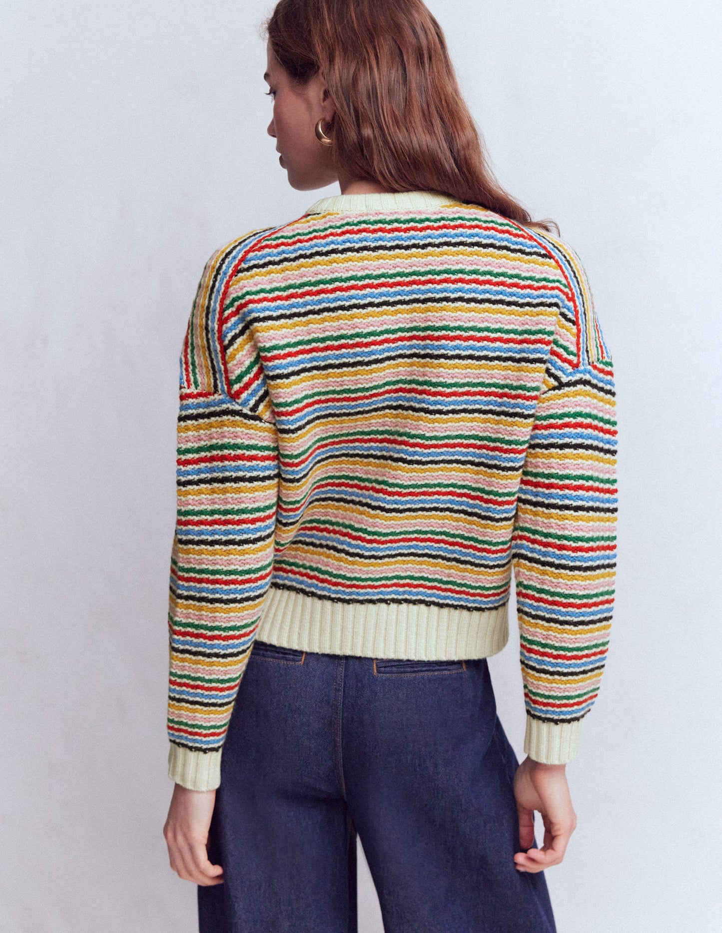 Maya Zip-up Jacket-Ivory, Rainbow